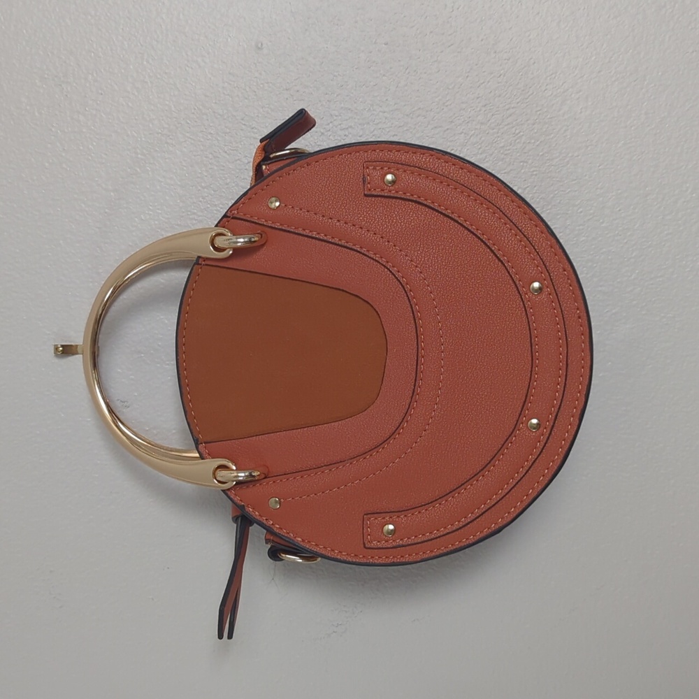 Circle Top Handle Crossbody - Saddle - Picture 1 of 7